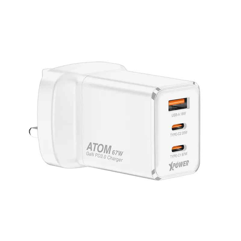 Xpower Atom 67W Wall Charger - White Xpower Atom 67W Wall Charger - White